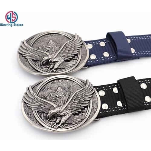 2020 New Mens Nylon Belt Alloy Eagle Smooth Buckle Belt Unisex 3.8cm Wide Gifts for Men Designer Belts Men High Quality