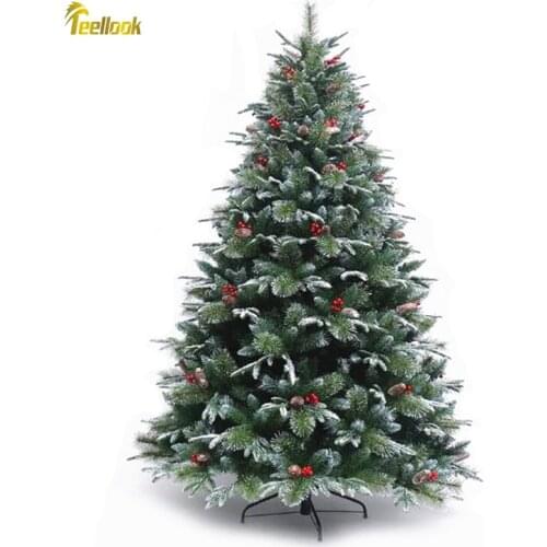 Teellook 1.2m/3.0m PE+PVC pine needle mixed Christmas tree with berries New Year Christmas Mall hotel decoration