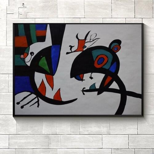Hand Painted Modern oil Painting on Canvas Wall Art for Living Room Decor Picture World famous paintings Miro Abstract painting