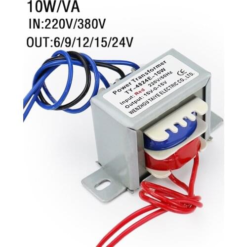 Autotransfor 10W/VA Power transformer AC220V to 6V 9V 15V 24V EI AC380V to AC24V Electronic Voltage Transformer