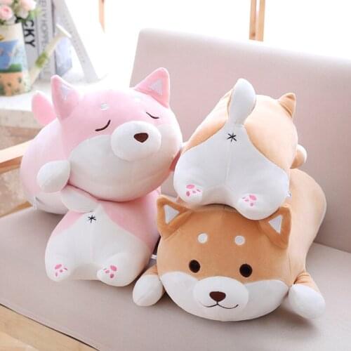 35/55CM Cute Fat Shiba Inu Dog Plush Toy Cartoon Animal Soft Cushion Pillow Toy Gift For Kids Baby Children Hot Plush Toy