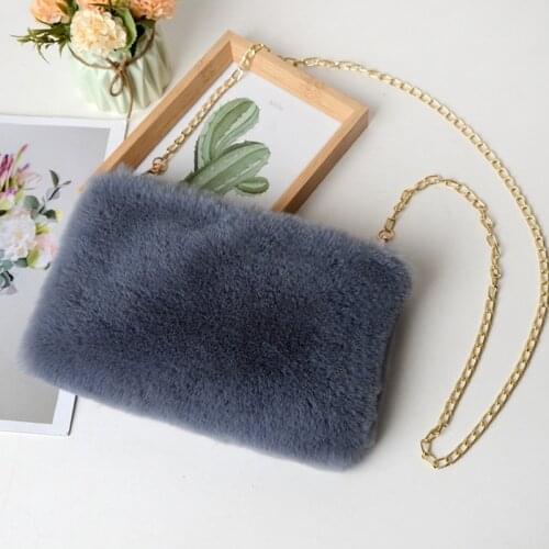 Faux Fur Crossbody Bags For Women Autumn Winter Plush Purses And Handbags Female Phone Shoulder Bag Girls