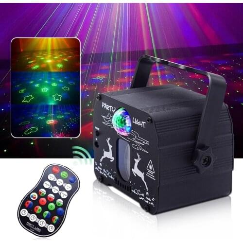 Multi-patterns LED Stage Lights Dj Disco Light Stage Effect Projector Lamp Sound Activated For Birthday Party Wedding Home Decor