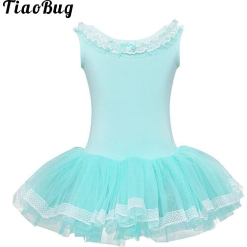 TiaoBug 3 To 8 Years Kids Child Girls Ballet Dance Tutu Dress Leotard Skirt Stage Performance Costume Dancewear Clothes