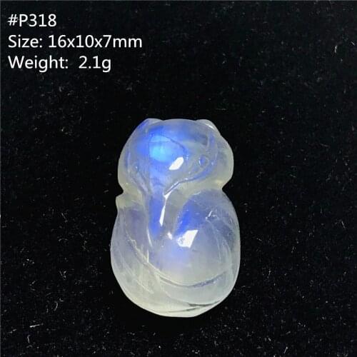 Top Natural Blue Light Moonstone Pendant For Women Man Fox Carved Crystal Beads Fashion Love Healing Luck Stone Jewelry AAAAA