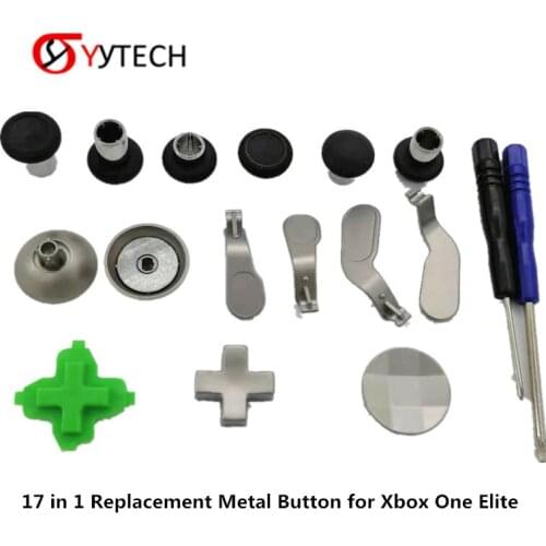 YYTECH 17pcs in 1Rocker Paddle Cross Metal Alloy Joystick Analog Thumbstick Button Cap for XBOX ONE Elite Controller