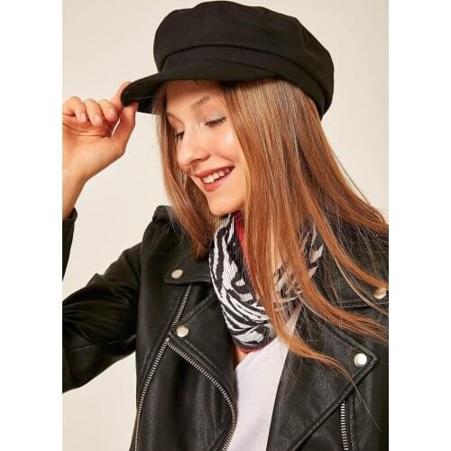 Womens Black Woolen Sailor Hat 12830