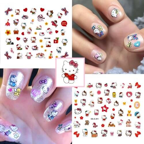 Nail Art Cartoon Nail Stickers For Children Kids Girls Anime Cute Accessories Japanese Manicure Sliders Decor Kawaii 3D Charms
