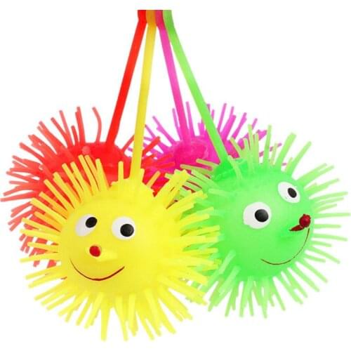 1pcs Elastic Glow Hair Ball Novelty Luminous Toys Anti Stress Vent Ball Hair Flash Ball Baby Elastic Gifts Random Color