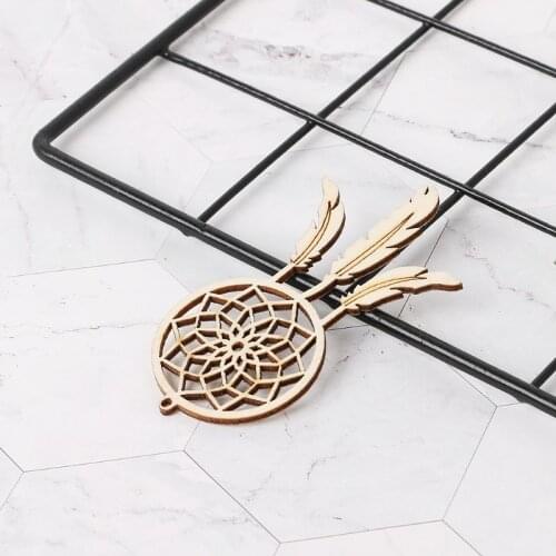10pcs Cut Wood Dreamcatcher Embellishment Wooden Shape Craft Wedding Decor