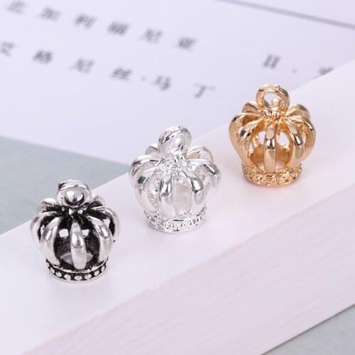 10pcs/pack 3D Charm Crown Fashion Metal Pendant DIY Necklace Bracelet Making Discovery Accessories