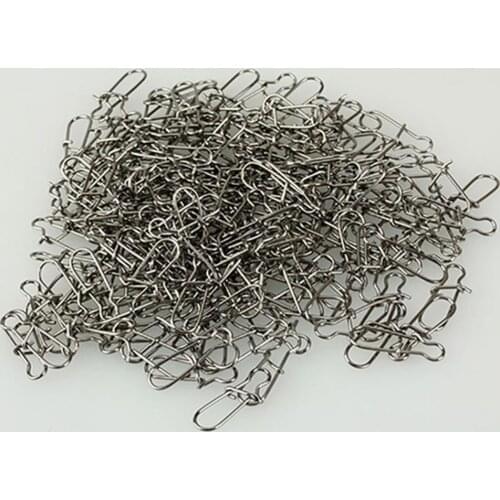 100Pcs Fishing Tackle 15/17/22mm Accessory Connector Pin Bearing Rolling Swivel Stainless Steel Snap Fishhook Lure Swivel Tackle