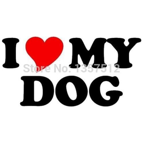 18cm x 9cm I Love Heart My Dog Novelty Car Sticker For Truck Window Bumper Door Kayak Vinyl Decal 13 Colors