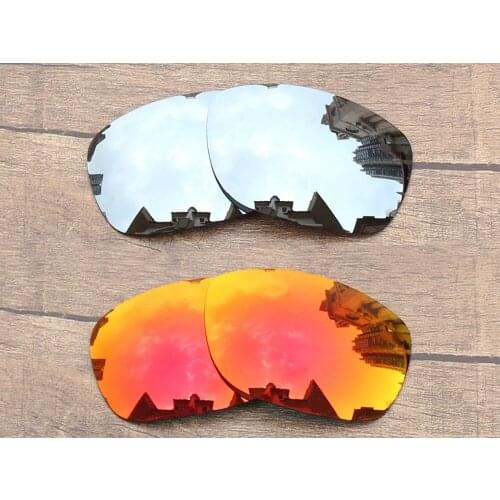 Vonxyz 2 Pairs Ruby Mirror & Chrome Mirror Polycarbonate Replacement Lenses for-Oakley Ten X Frame
