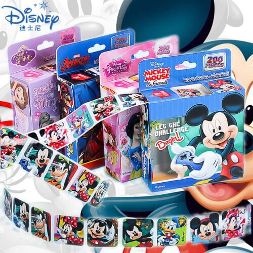 200Pcs Cartoon Disney Stickers Frozen Princess Mickey Sofia laptop scrapbook Removable Sticker Girl Kids Teacher Reward Toy Gift