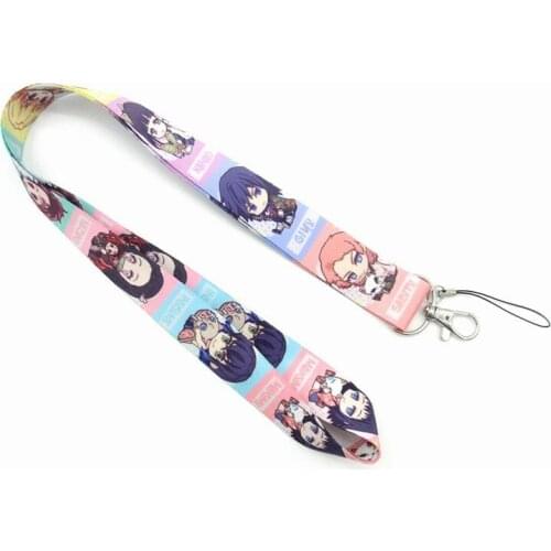 30 pcs cartoon Kimetsu no Yaiba Neck Strap Lanyards Badge Holder Rope Pendant Key Chain Accessorie