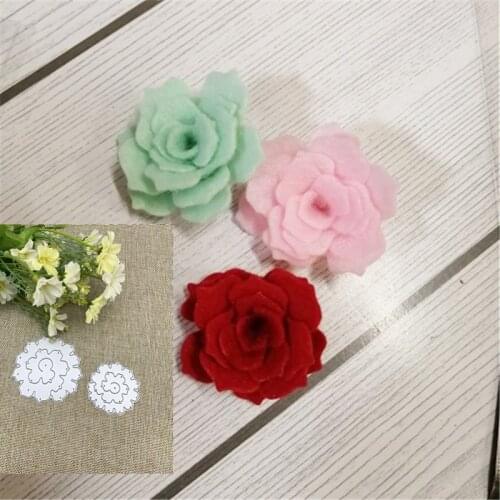 3D Rose Flower Frame Craft Dies Metal Cutting Dies Stencil for DIY Scrapbooking Photo album Paper Card Making Decorative