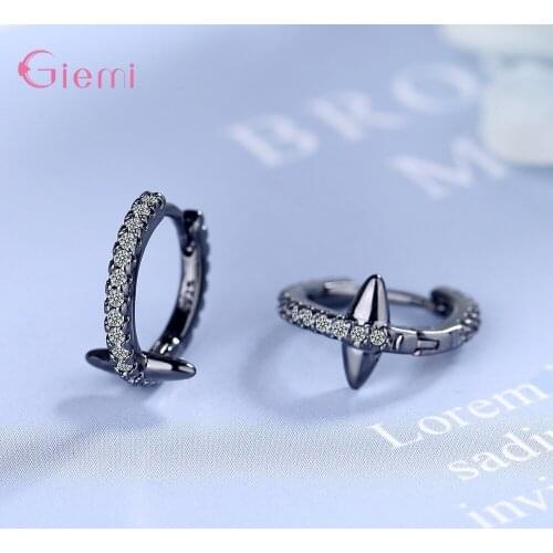 New Arrival 925 Sterling Silver Black Gothic Earrings For Women Girls Trendy 2020 Anniversary Gift Wholesale