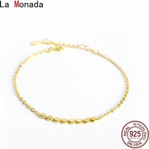 La Monada Fine Silver 925 Jewelry Bracelet Female Woman Chain Bead Minimalist Bracelets For Women Silver 925 Sterling