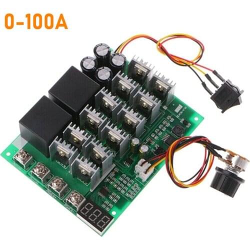 DC10V-55V100A Motor Speed Controller PWM Forward Reverse Control Switch with LED Display Brushed Motor Driver