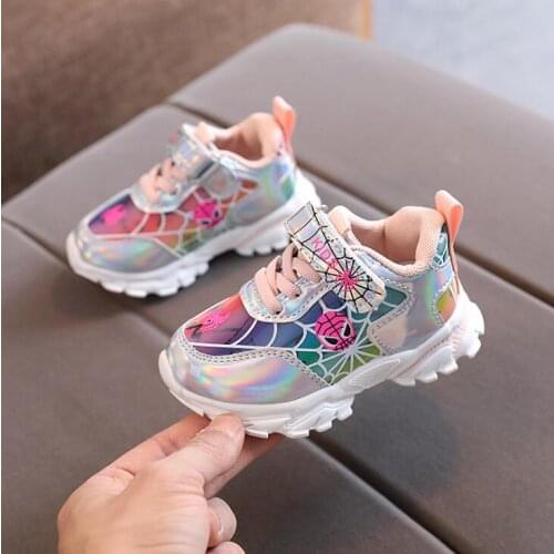 Disney Spiderman ToddlerKids Shoes Boy Girl Shoes Kid Sneakers Cartoon Casual Shoe Infant Baby Outdoor Buckle Shoes