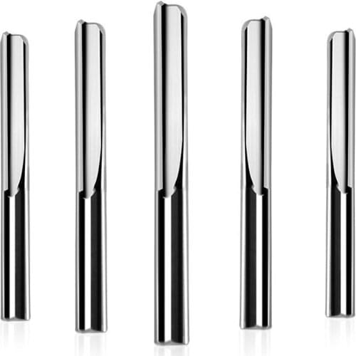 6mm/4mm Milling Cutter Round Shank Two Flutes Straight Router Bits for Wood iron CNC Straight Engraving Cutters End Mill Tools