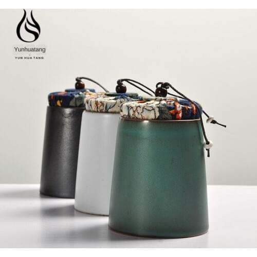 Earthenware Tea Dehua Ceramic Tea Vintage Handmade Zen Sealing Can Be Customized Ceramic Jar Tea Caddy Tea Jar Tea Bucket