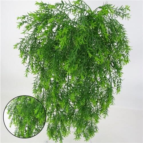 Fake Hanging ferns Artificial Hanging Vine Ivy Leaves Plastic Floral Décor Home Office Background Green Decoration