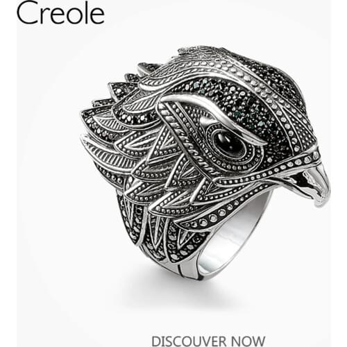The Three-dimensional Ring Falcon Pave,2019 925 Sterling Silver Lucky Fashion Jewelry Trendy Rebel Street Gift For Women Men