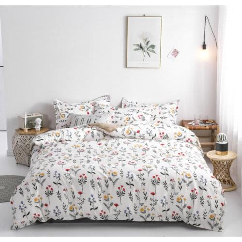 Bedding Set King Size Little Flower Reactive Printed Duvet Cover Bed Sheet Single Bed Cover Sets jogo de cama Double Bed Linnes