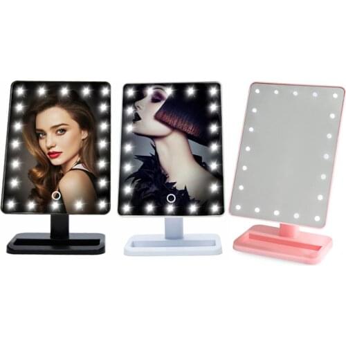 Beauty Cosmetic Make Up Illuminated Desktop Stand Mirror With 20 LED Light With Exquisite And Elegant Appearance