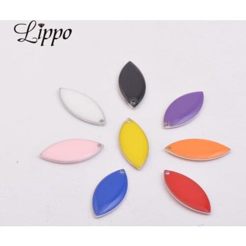 30pcs 10*23mm Sequins Médaillons émaillés Charms Silver plated Metal Two-sided shuttles Pendant Nickel free and Lead Free