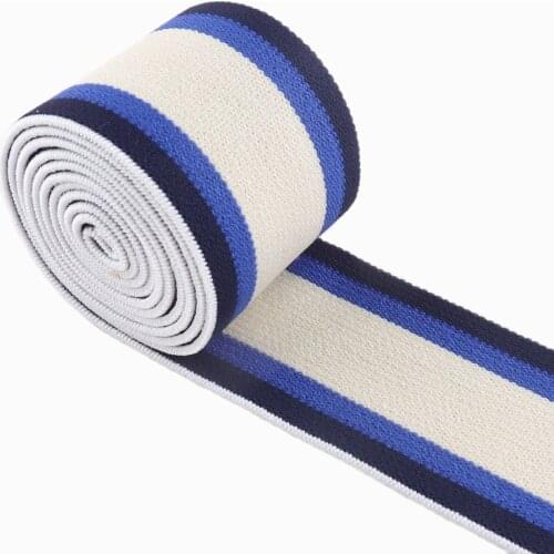 1.5“ Nylon soft elastic webbing by the yard khaki black blue striped elastic ribbon strap elastic band Garment accessories