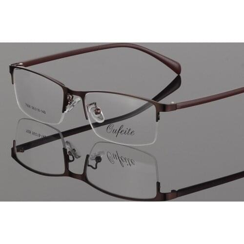 Fashion Mens New Eyeglasses Fixing Device Optical Eye Frame Metal Half-Frame Nearsighted Glasses Prescription Customization