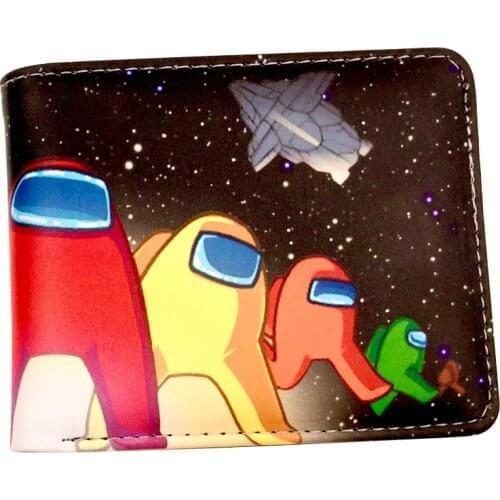 Mens Bifold PU Leather Among Us Wallet Coin Pocket Credit Card Id Window Card Holder