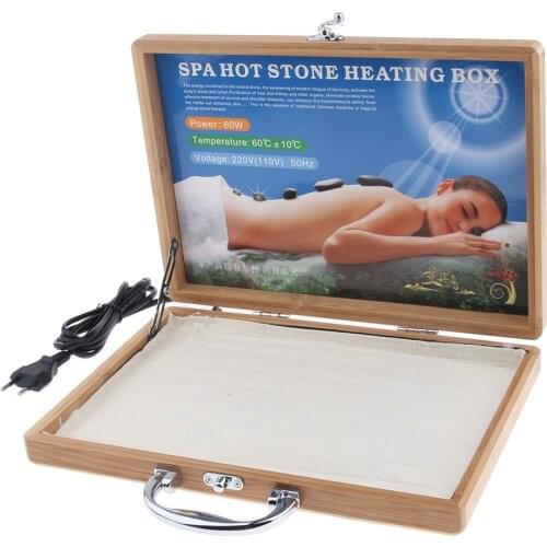 1 Piece Spa Massage Hot Stone Rock Heating Box Case Massage Stone Warmer Case Heater EU Plug