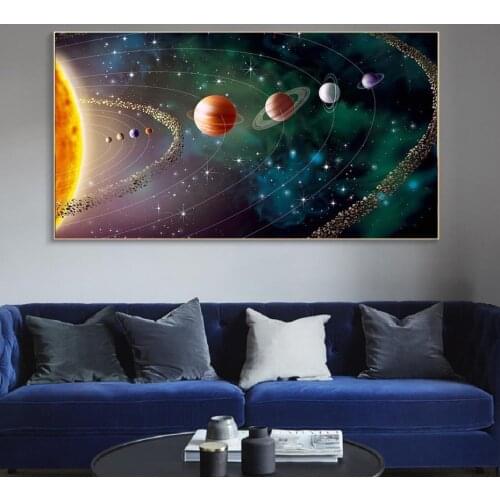 Solar System Planet Landscape Canvas Painting on The Wall Posters Prints Wall Pictures for Living Room Home Wall Cuadros Decor