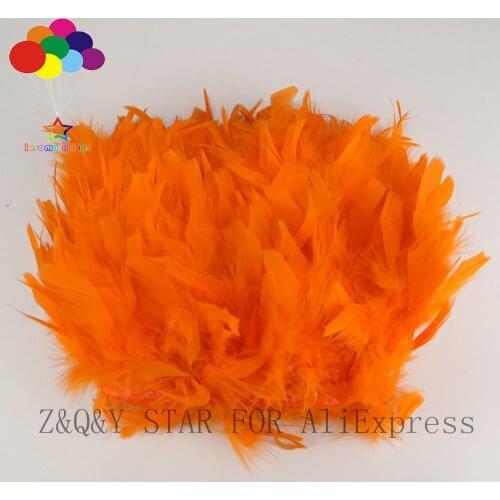 Natural turkey feather 10-15CM dyed orange cloth edge DIY stage performance costume craft jewelry feather