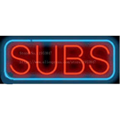 Subs Deli Neon sign Real Glass Tube Bulbs Light Bar Beer Club Decoration Food Custom Signs Signboard Bread Store Shop 17"x14"