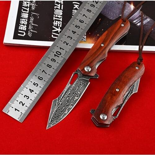 Knives Hunting Pocket Knife Survival Tactical Military Army EDC Tools Self Defense Weapons VG10 Damascus Steel Folding Blade