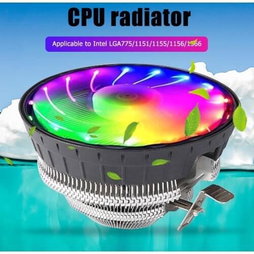 CPU Cooling Fan RGB Lighting 3 Pin Air Cooler Radiator for Intel LGA775/1151/1155/1156/1366 Cooling System