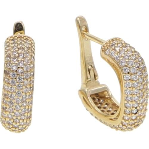 Wholesale Fashion Jewelry best Friends silver/gold color Earings U Shape Stud Earrings For Women White Zircon Earrings