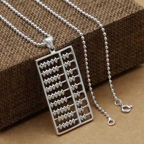 Wholesale S925 Sterling Silver Jewelry Fashion Korean Creative Simple Abacus Men And Women Pendants Personalized Sweater Pendant