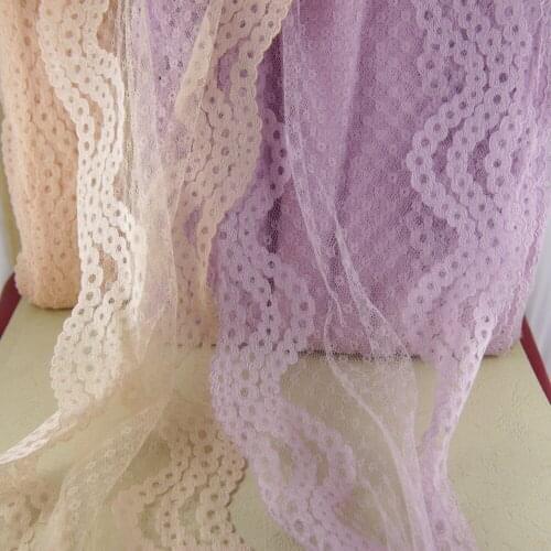 2 yards 21cm width orange and lavender non-Elastic non-Stretch Lace trim sewing accessories