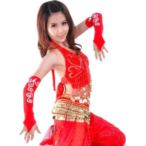 Popular Women/Girls Belly Dance Sleeves Gloves 1pair Stage Performance Props Gloves 12 colors