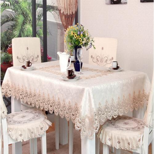 Hot European embroidered tablecloth dining square table cloth TV cabinet table cover for wedding elegant table dustproof towel