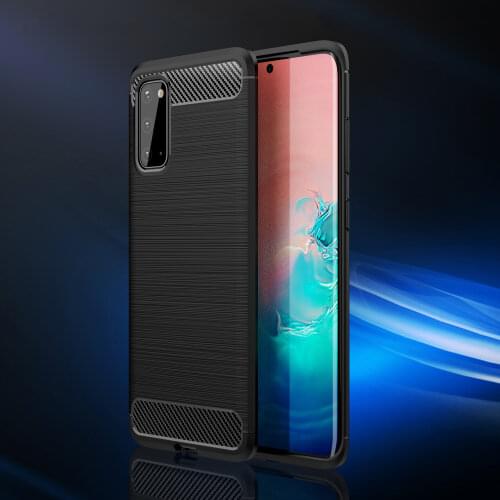 Shockproof Phone Case for Samsung Galaxy S20 S10 S9 S8 S7 S Note 7 8 9 10 20 Plus Ultra Carbon Fiber Case Slim Cover Black Man
