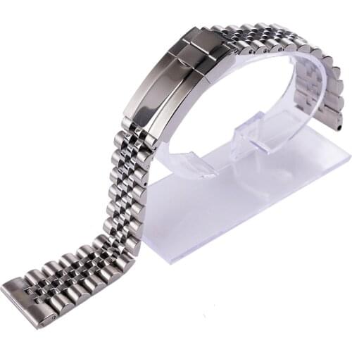 CARLYWET 22mm Silver Stainless Steel Replacement Wrist Watch Band Strap Bracelet Jubilee with Oyster Clasp For Seiko Tudor Omega