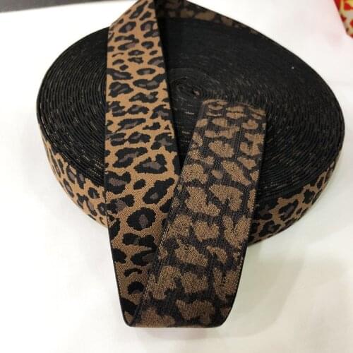 1M 40MM leopard print Elastic Bands DIY Belt Ribbon Dress Pants Shoes Clothing 4cm Webbing Garment Ruban stain Sewing Accessory