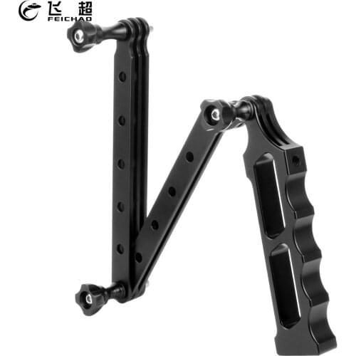 CNC 3 Way Hand Grip Foldable Selfie Stick Monopod Helmet Extension Rod Stand Bracket for GoPro Hero 8 7 6 5 for Dji Osmo Camera